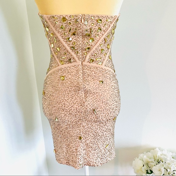 💕Crystal Embellished Strapless Dress SZ S/XS - Picture 4 of 15